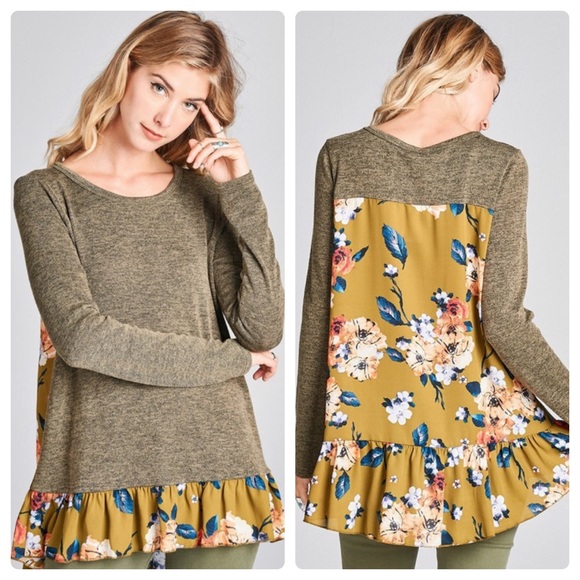 A Girl Thing Tops - 🌺2/$35 sale melange knit top floral contrast top